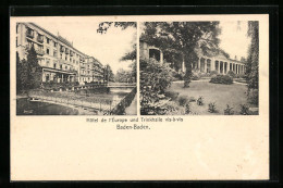 AK Baden-Baden, Hotel De L'Europe Und Trinkhalle  - Baden-Baden