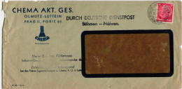Deutsches Reich 519 Auf Brief Deutsche Dienstpost Böhmen Mähren #KT607 - Autres & Non Classés