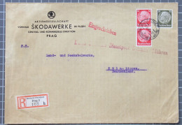 Deutsches Reich 523, 519 Auf Brief Deutsche Dienstpost Böhmen Mähren #KT612 - Other & Unclassified