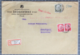 Deutsches Reich 523, 519 Auf Brief Deutsche Dienstpost Böhmen Mähren #KT613 - Other & Unclassified