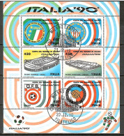 Italien 1990, MiNr. 2105 - 2140 (Block 3 - 8); Blockausgabe: Fußball-Weltmeisterschaft, Alb. 05 - 1981-90: Oblitérés