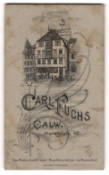Fotografie Carl Fuchs, Calw, Marktplatz 42, Ansicht Calw, Blick Zum Ateliersgebäude  - Lieux