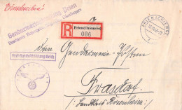 German Police Under WW2: Registered Cover Posted From Gendarmerieabteilung Prien To A Similar Unit In Frasdorf, Rosenhei - Police - Gendarmerie