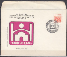 ⁕ Yugoslavia 1980 Mostar ⁕ Institute For Health Care 50th ⁕ Cover - Commemorative Envelope - Brieven En Documenten