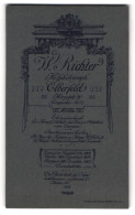Fotografie W. Richter, Elberfeld, Herzogstr. 20, Königliches Wappen Und Florale Umrandung Um Fotografenanschrift  - Anonymous Persons
