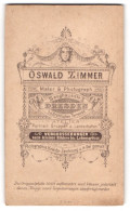 Fotografie Oswald Zimmer, Dresden, Zeughausstr. 3, Frauengesicht Und Anschrift Des Ateliers In Verschiedenen Schriften  - Anonymous Persons