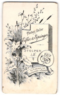 Fotografie Eifler & Springer, Stolpen I. S., Monogramm Des Fotografen Auf Fächer, Blumen Nebst Anschrift Des Ateliers  - Anonymous Persons