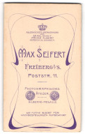 Fotografie Max Seifert, Freiberg I. S., Poststr. 11, Krone Von Prinz Albert V. Sachse über Anschrift Des Ateliers  - Anonymous Persons