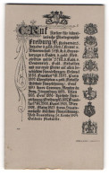 Fotografie C. Ruf, Freiburg I. B., Wappen Der Stadt Freiburg über Weiteren Königlichen Wappen  - Anonymous Persons