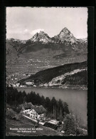 AK Seelisberg, Ortsansicht Mit Brunnen Und Den Mythen  - Seelisberg