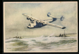 Künstler-AK Consolidated Coronado Zeeverkenner, Wasserflugzeug  - Sonstige & Ohne Zuordnung