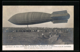 AK La Ballon Dirigeable La Ville De Paris-Essaisde Maneouvres D`appareillage Avant La Sortie  - Zeppeline