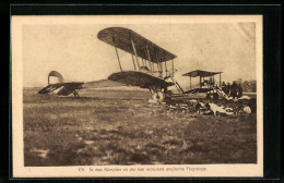 AK Doppeldecker, In Den Kämpfen An Der Iser Erbeutete Englische Flugzeuge  - 1914-1918: 1. Weltkrieg