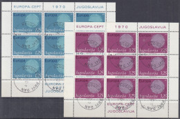 ⁕ Yugoslavia 1970 Beograd ⁕ EUROPA CEPT Mi.1379-1380 ⁕ FDC Postmatk 2 Sheertlets - Oblitérés