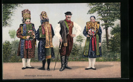AK Mann Und Drei Frauen In Altenburger Bauerntrachten  - Costumes