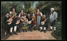 AK Thüringen, Musiker In Thüringischer Tracht  - Costumes