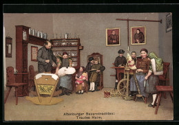 AK Altenburger Bauerntrachten, Familie Im Trauten Heim  - Costumes