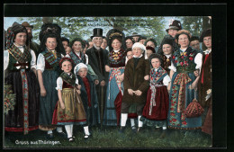 AK Thüringen, Grosse Familie In Thüringischer Tracht  - Costumes