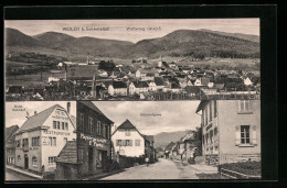 CPA Weiler B. Schlettstadt, Hotel La Gare, Schmiedgasse, Vue Générale  - Other & Unclassified