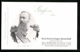 AK Ernst Graf Zur Lippe-Biesterfeld, Halbportrait In Uniform  - Familles Royales