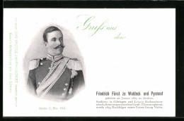 AK Porträt Des Fürsten Friedrich Zu Waldeck Und Pyrmont  - Familles Royales
