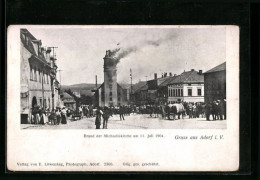 AK Adorf I. V., Brand Der Michaeliskirche Am 11.07.1904  - Katastrophen