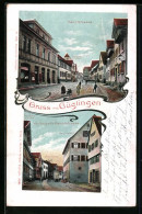 AK Güglingen, Hauptstrasse Mit Gasthaus Zum Ochsen, Verlängerte Hauptstrasse Mit Gasthaus Zur Sonne Und Kameralamt  - Other & Unclassified