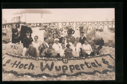 Foto-AK Strandburg Mit Schriftzug Aus Muscheln Und Tang Hoch Wuppertal  - Sculptures