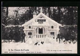 AK La Chaux-de-Fonds, Villa De Neige Et Ses Constructeurs, Eisplastik  - La Chaux-de-Fonds
