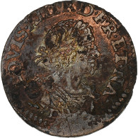 France, Louis XIII, Double Tournois, 1637, Lyon, Cuivre, TTB, CGKL:358 - 1610-1643 Louis XIII The Just