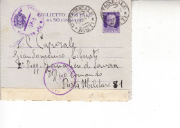 ITALIA 1941 - Biglietto Postale  POSTA MILITARE "verificato Per Censura" - Entiers Postaux