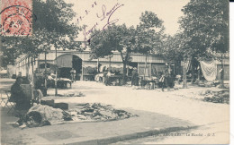 Asnières (92 Hauts De Seine) Le Marché - édit. GI N° 1750 Circulée Imprimé A 3 Centimes Type Blanc - Asnieres Sur Seine