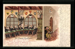 Lithographie Ulm, Der Ulmer-Kuahhirt, Wappen  - Ulm