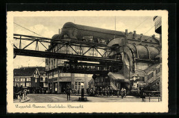 AK Wuppertal-Barmen, Schwebebahn Altermarkt  - Autres & Non Classés