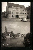 Foto-AK Ulm /Donau, Gasthaus Zum Mohren 1961, Uferpartie Mit Kirche  - Ulm