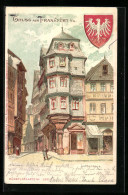 Lithographie Alt-Frankfurt, Lutherhaus, Wappen  - Frankfurt A. Main