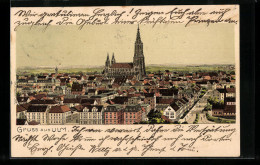 Lithographie Ulm, Panoramaansicht Mit Münster  - Ulm