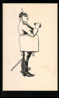 AK Soldat Mit Pickelhaube Und Fernglas, 1. Weltkrieg  - War 1914-18