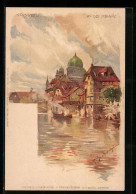 Künstler-AK P. Schmohl: Nürnberg, An Der Pegnitz  - Schmohl, P.