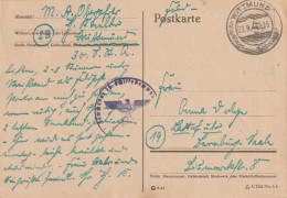German Feldpost WW2 From Wittmund In Ostfriesland - 30. Schiffstammabteilung Posted Wittmund 22.8.1944 (plain Postcard). - Militaria