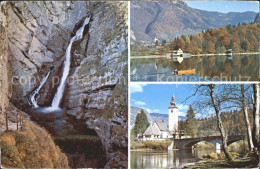 72327649 Bohinj Kirche Wasserfall  Bohinj - Slovenia