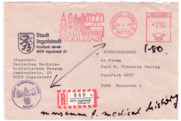 Germany 1988. Medical History. “Stadt. INGOLSTADT”. Red Slogan Cancel. Registered. - Médecine