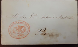 O)  1857 MEXICO, OFFICIAL GOVERNMENTAL CORRESPONDENCE - MINISTRY OF DEVELOPMENT, COLONIZATION, INDUSTRY AND COMMERCE, XF - Mexiko