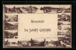 CPA Saint-Girons, Pont Et Eglise, Vue Generale  - Saint Girons