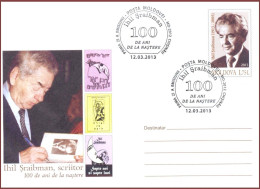 Moldova 2013 FDC"100th Anniversary Of The Writer Of Ihil Shraibman" Prepaid Envelope (PPE) Qualiti:100% - Moldavie