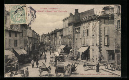 CPA St-Girons, Rue Et Place Villefranche  - Saint Girons