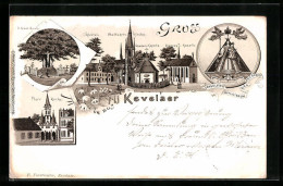 Lithographie Kevelaer, Wallfahrtskirche, Pfarrkirche Und Kerzenkapelle  - Kevelaer