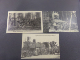 0202 . REPRODUCTION . CECODI . 3 CARTES . FOLEMBRAY . VILLERS COTTERETS . HIRSON . PREMIERE MACHINE ENTRANT EN GARE - Other & Unclassified