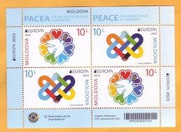 2023  Moldova H-Blatt  „Europa 2023. PEACE – The Highest Value Of Humanity.”   4 Postage Stamps Mint - 2023