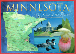 Minnesota - The Star Of The North - Vues Diverses - Carte Géographique - Andere & Zonder Classificatie